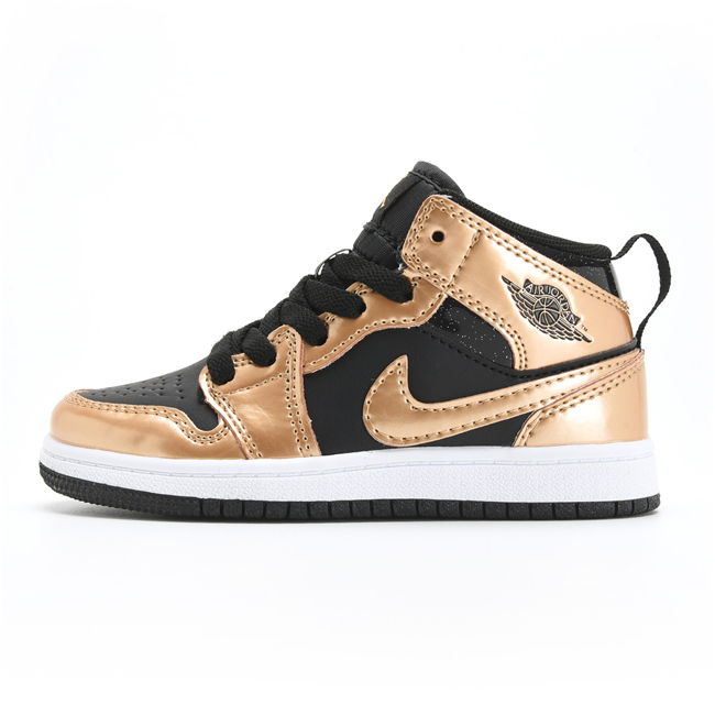 Youth Running Weapon Air Jordan 1 Black/Brown Shoes 0112